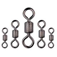 50pcslot fishing swivels ball bearing swivel with safety snap solid rings rolling swivel for carp fishing accessories