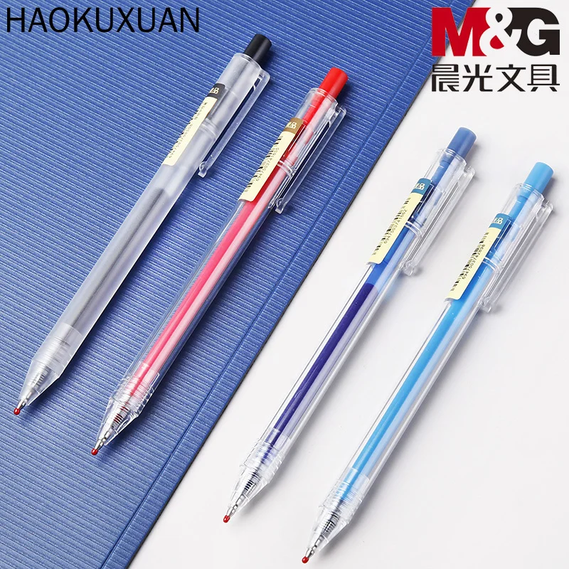 Neutral pen press black 0.5mm student water teacher red set blue push signature carbon refill | Канцтовары для офиса и дома