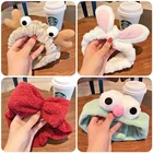 Модные плюшевые головные повязки с бантом в Корейском стиле, Женская Косметическая головная повязка, аксессуары для волос