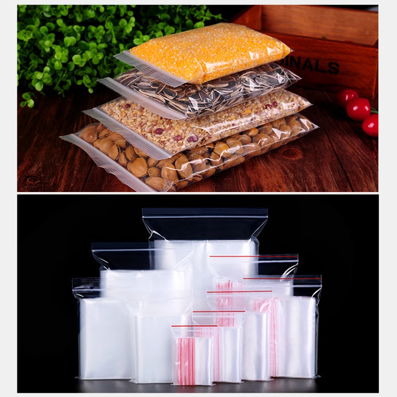 100 шт Пластиковые Ziplock мешки мини ювелирные изделия на молнии замка застежка
