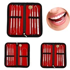 Стоматологическое зеркало из нержавеющей стали, 6 шт.8 шт., стоматологический подготавливаемый набор инструментов, зонд, набор для ухода за зубами, пинцет, фотоаппарат