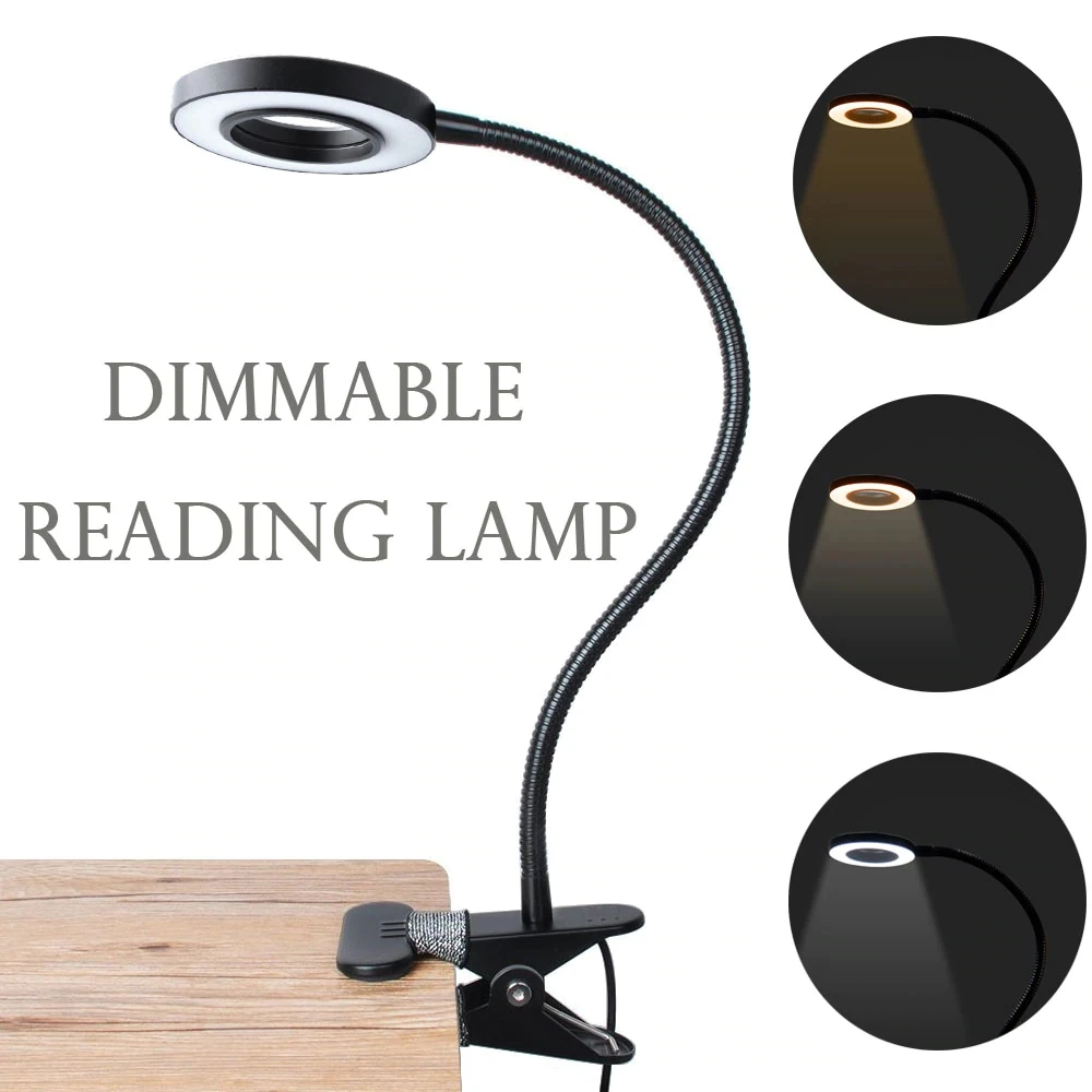 Светодиодный настольный светильник с зажимом для портативной диммируемой