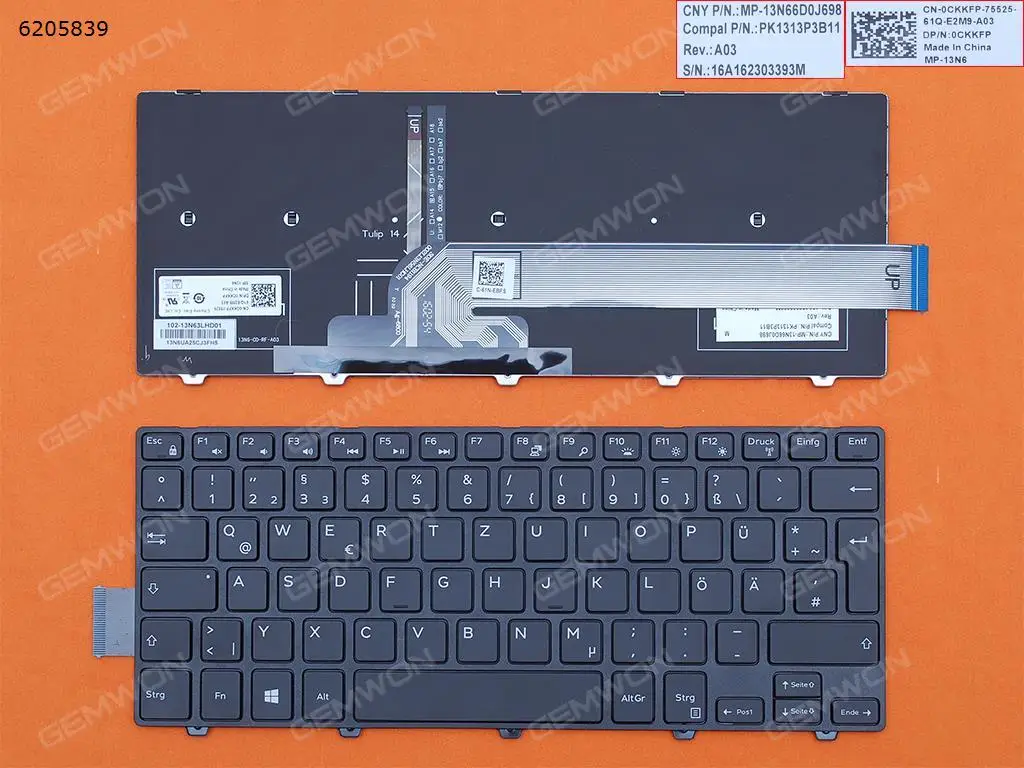Новая немецкая клавиатура QWERTZ для ноутбука Dell Inspiron 14 5442 5445 5447 5448 5451 5455 5458 7447 5452 5457