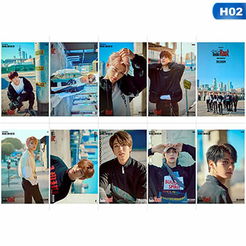 

10Pcs Kpop Stray Kids All Members Photocard Stickers Poster Card K-POP Stray Kids Team Crystal Card Sticker For Gifts Souvenir