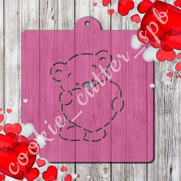 Stencil with вырубкой for пряников cookies &quotteddy bear Heart&quot | Дом и сад