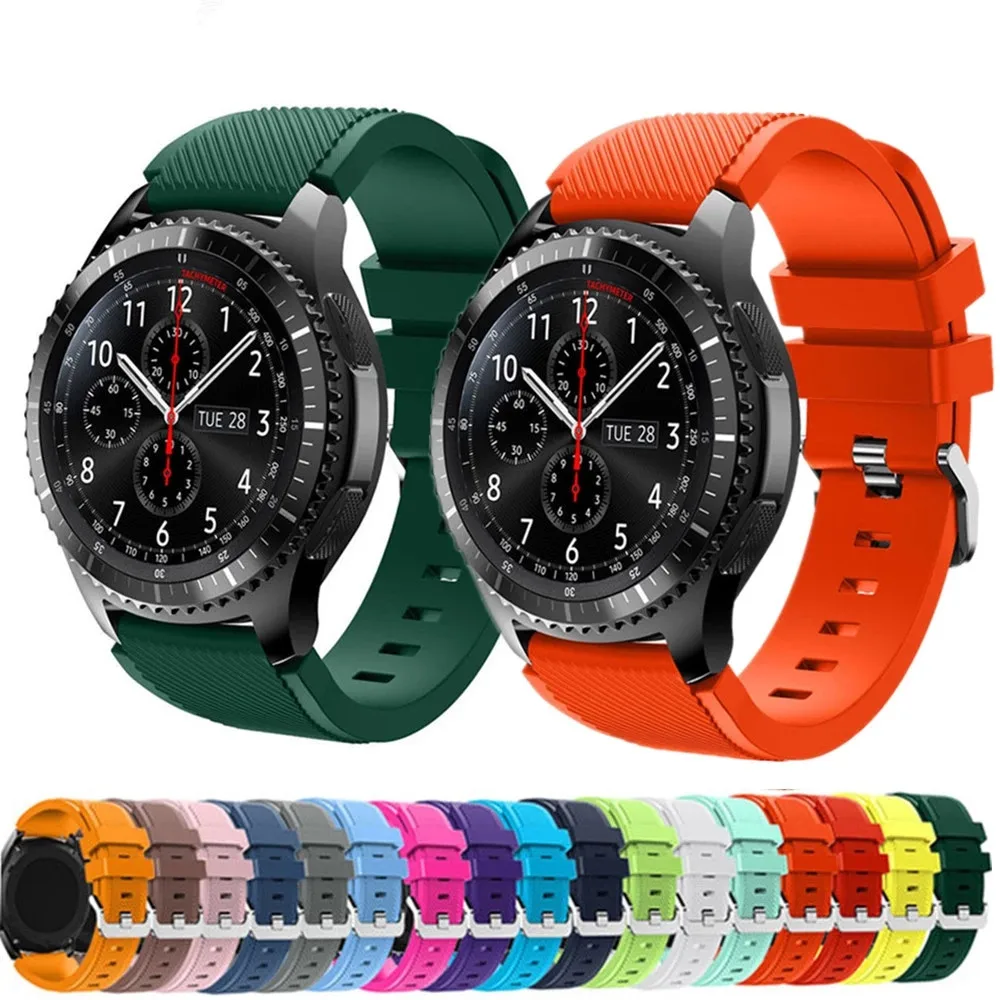 

22mm silicone band for Samsung Galaxy Watch 46mm/Gear S3 Frontier/Huawei Watch GT GT2 46mm/Huami Amazfit GTR 47mm correa strap