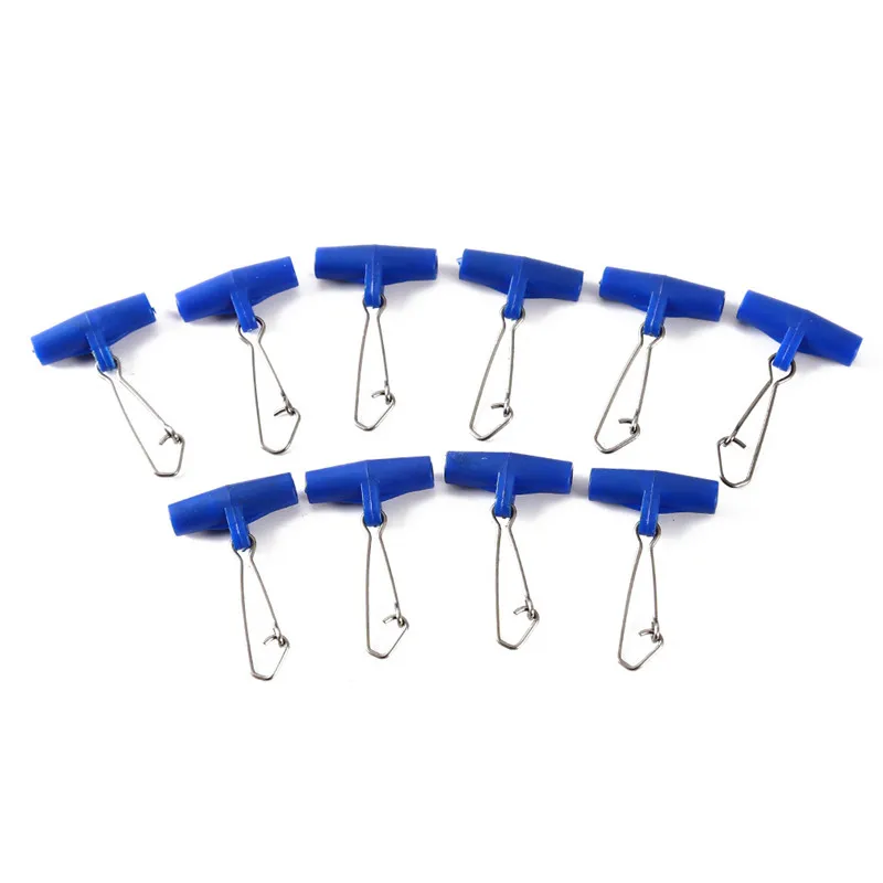 Fishing Sinker Slip Clips Blue Red Plastic Head Swivel With Hooked Snap Weight Slide Accessories 10pcs/set | Спорт и развлечения
