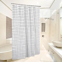 shower curtain black and white grid pattern hotel waterproof hanging cloth printing curtains for bathroom 3jl506 jarlhome