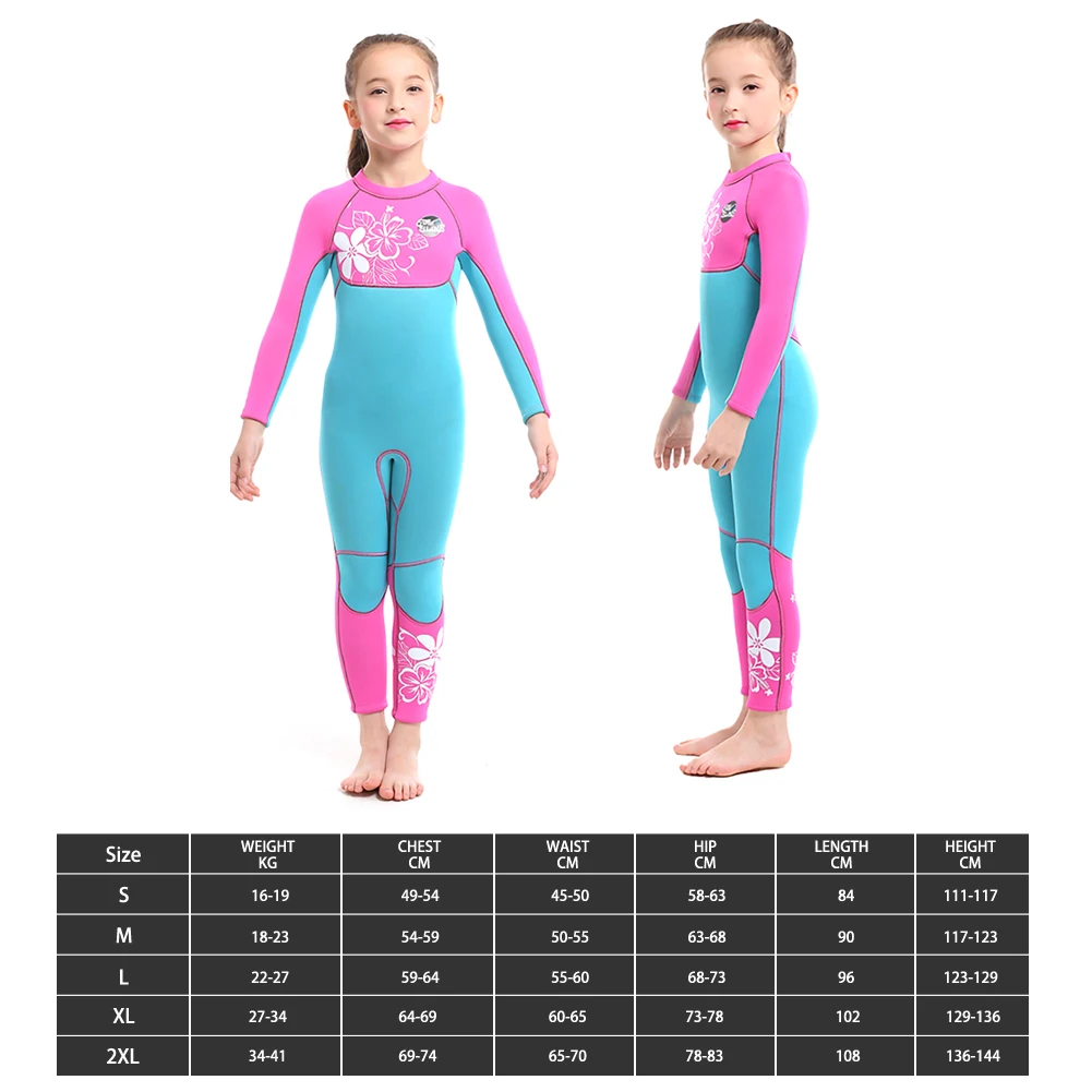 

Full Suits 3mm Neoprene Long Sleeves Wetsuits Diving Suits One Pieces Surfing Swim Snorkel Child For Girl Bathing Suit Wetsuits