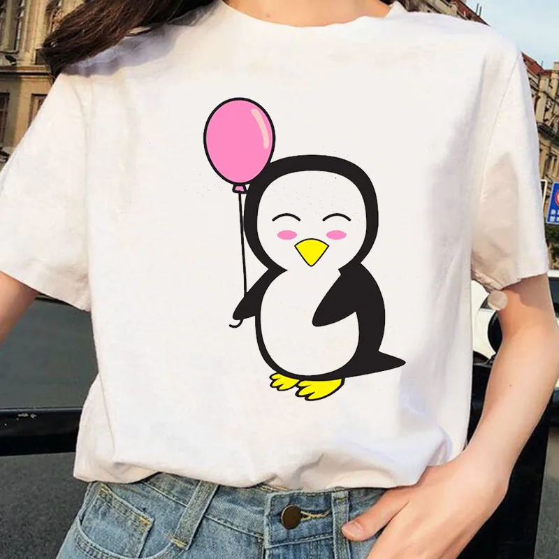 

Cartoon whale fox koala balloon Print tshirt Women ulzzan Harajuku Graphic T Shirt Anime Femme Tshirt Ladies Summer Shirt Tops