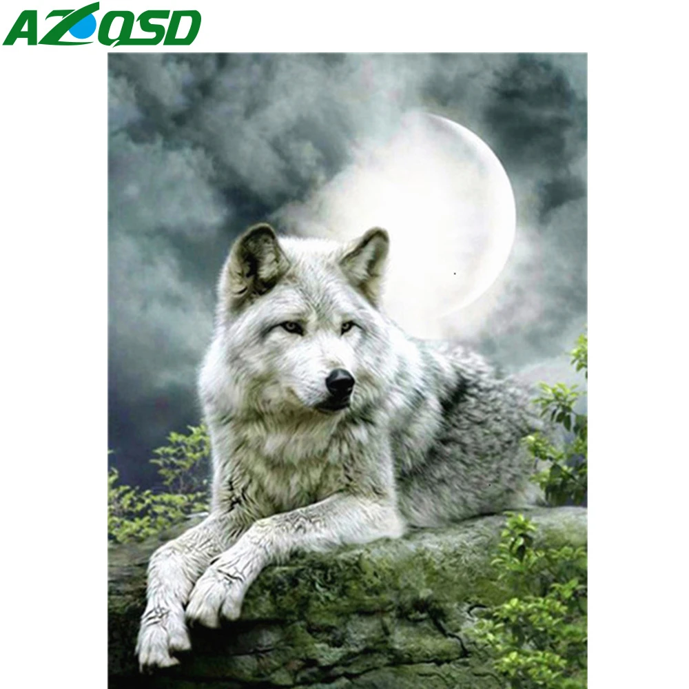 

AZQSD алмазная живопись волк животное 5d Diy Алмазная вышивка мозаика подарок рукоделие Стразы ручной работы Домашний декор вышивка крестиком