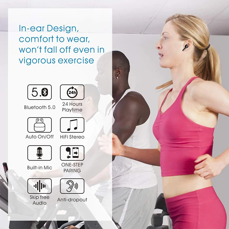 TWS V5.0 беспроводные наушники Bluetooth Мини Беспроводные 3D стерео Спортивная