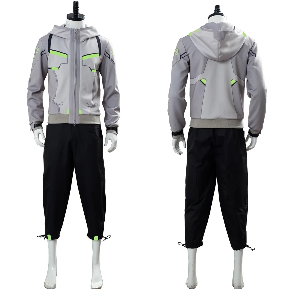 OW Shimada Косплей Гэндзи костюм Толстовка Брюки наряд для взрослых Хэллоуин