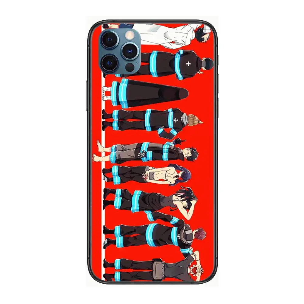 

Cartoon Fire brigade Style Phone Case cover For iphone 12 pro max 11 8 7 6 s XR PLUS X XS SE 2020 mini black cell shell