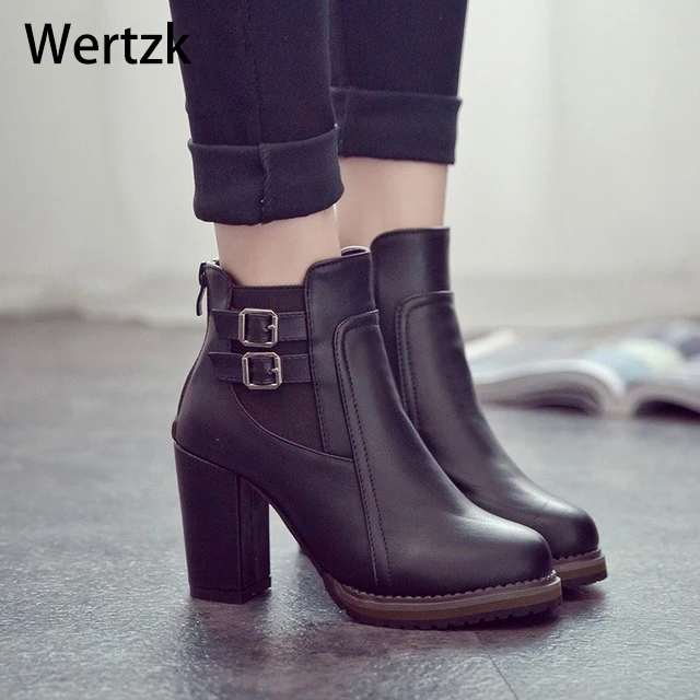Ботильоны на квадратном каблуке; Zapatos De Mujer Botas; Размеры 35-43; Новинка года; осенне-зимние ботинки; модная обувь на высоком каблуке с пуговицами; L237