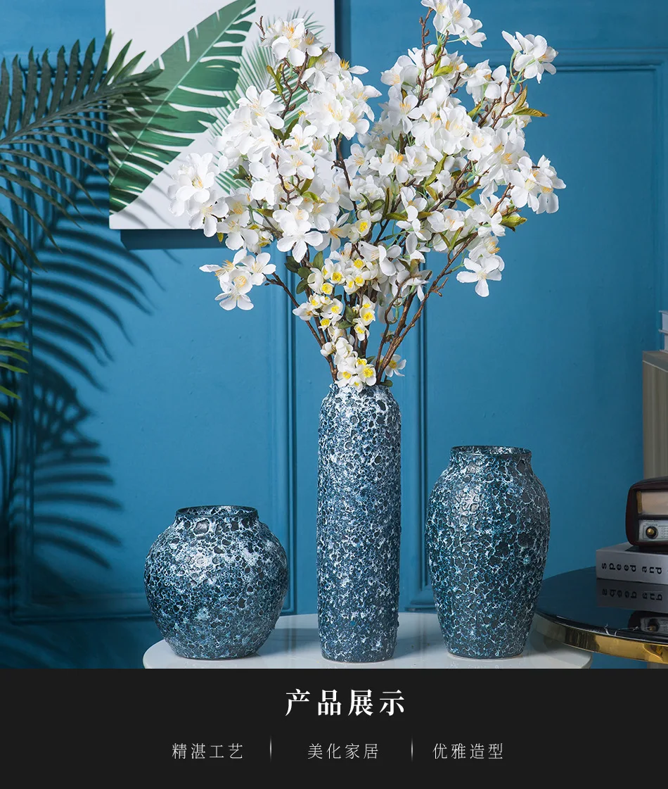 

Modern Ceramic Vase Garden Plant Pot Flower Pots Chinese Porcelain Vase Desk Decor Planter Pot Jarrones Home Decoration BI50VS