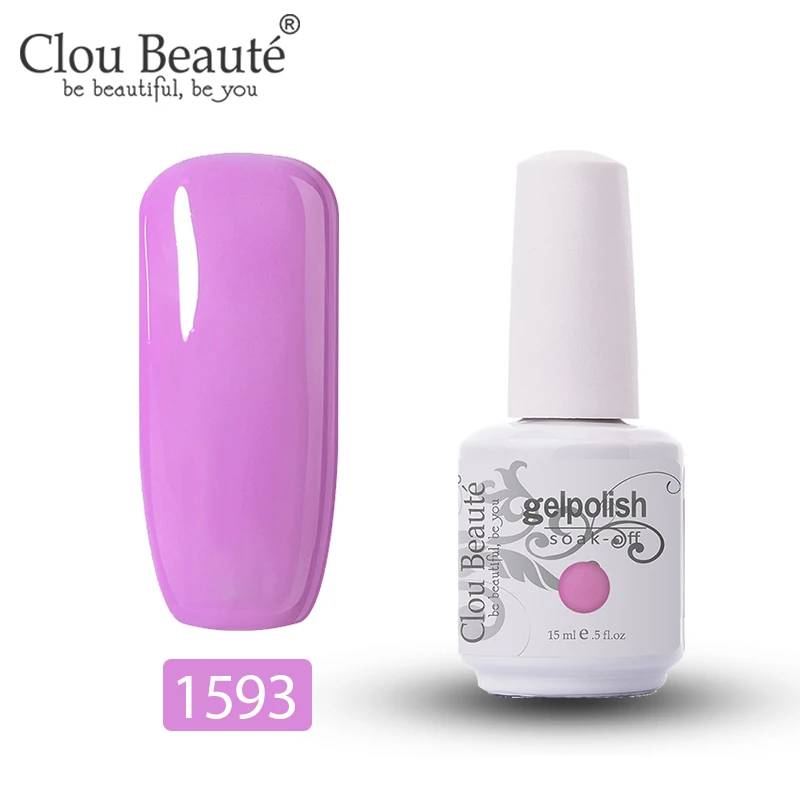 1593 Clou Beaute, 15 мл, лак, Гель-лак, Перманентный лак для ногтей, УФ светодиодный лак для ногтей, для маникюра, долговечный Гель-лак, гель-гибрид - Цвет: 1593