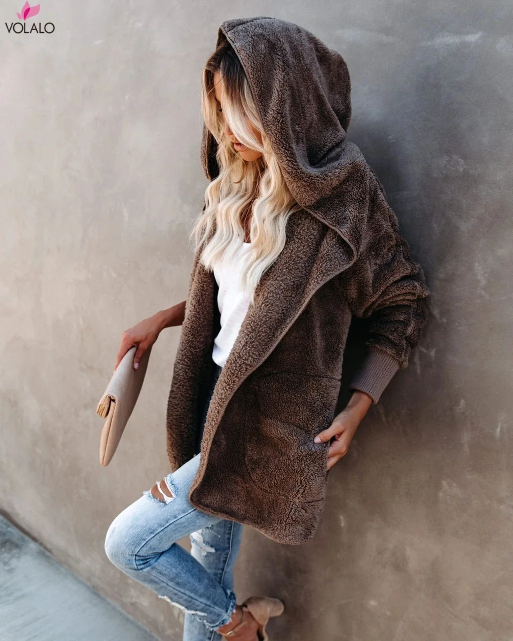 Женская теплая парка с длинным рукавом пальто из искусственного меха