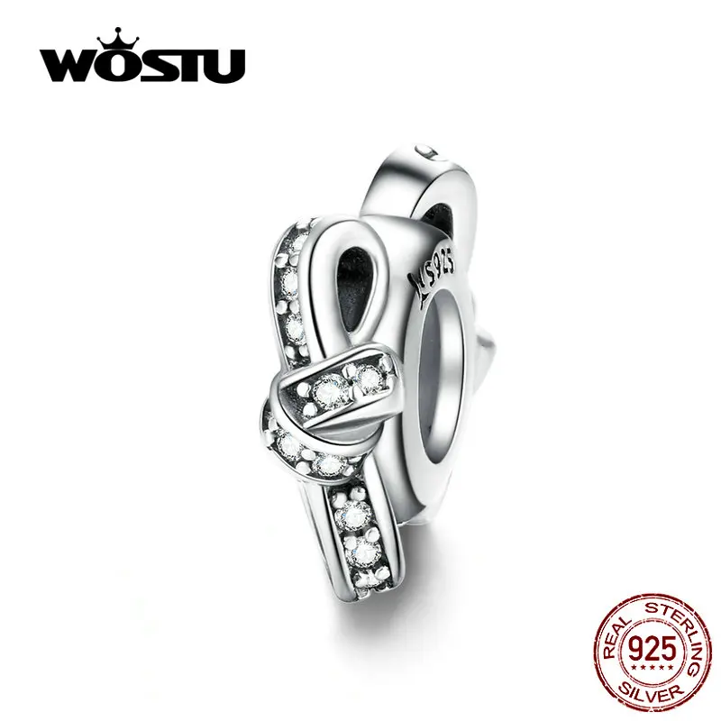Бусины WOSTU CINK, 925 пробы, серебро, Красная эмаль, шарм, подходит для оригинального браслета, кулон, сделай сам, Серебряное ювелирное изделие CQC1234