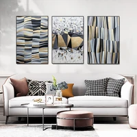 abstract geometric canvas painting hd gold and gray poster nordic modular print picture living room wall decorative paintings