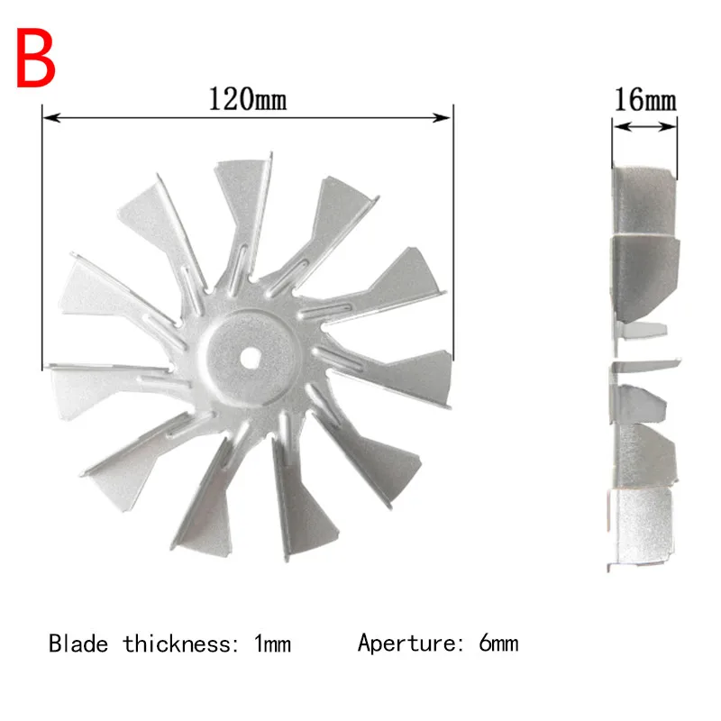 Лопасти вентилятора двигателя из алюминиевого сплава 120 мм * 16 лопасти для печи