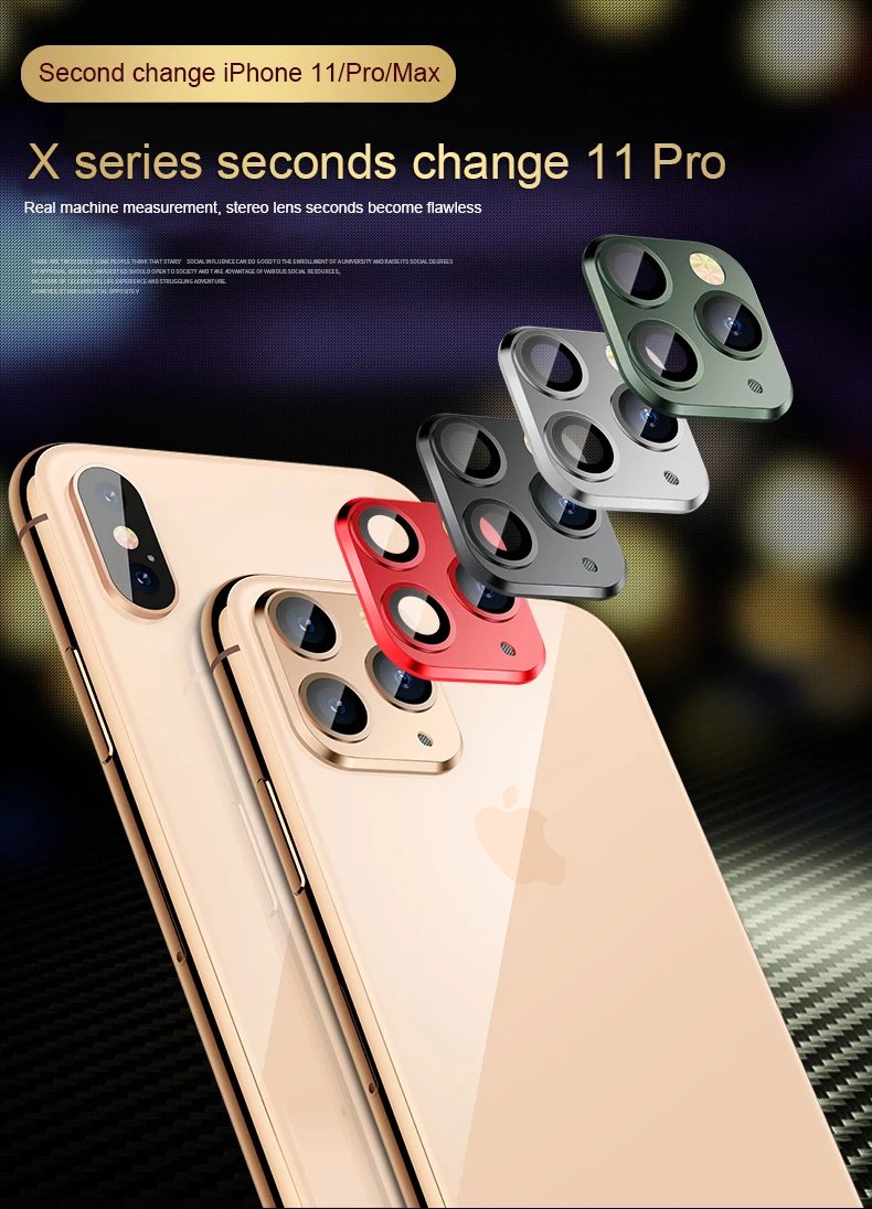 Сменный Чехол для iPhone 11 Pro Max, роскошное металлическое защитное кольцо для объектива камеры для iPhone X XS MAX, Защитная пленка для камеры