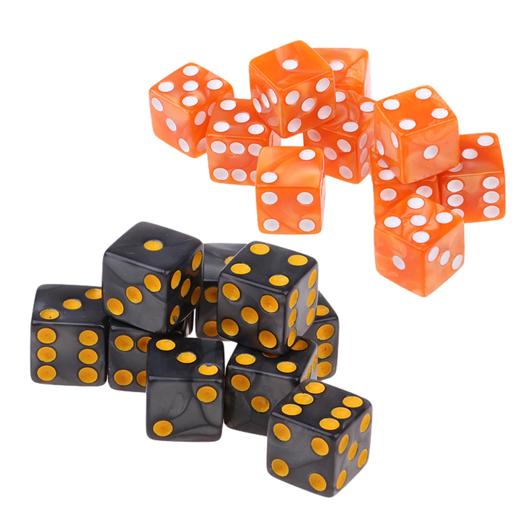 

20Pcs Acrylic D6 Six Sided Dices Spotted for Game Props