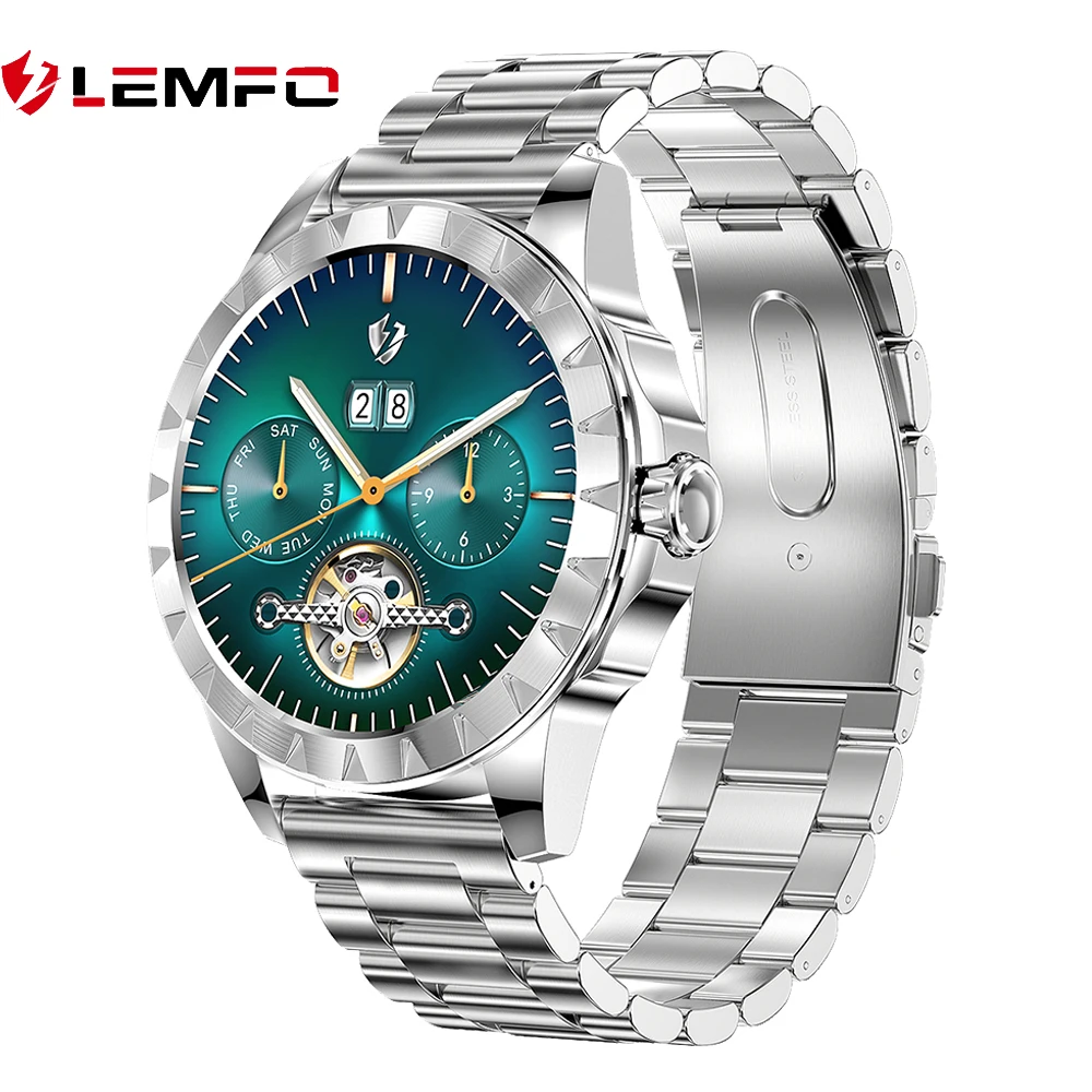 

LEMFO Smart Watch Man LEMZ Amoled Screen Smartwatch 2021 Bluetooth Call Music ECG PPG Custom Watch Faces High Resolution 454*454