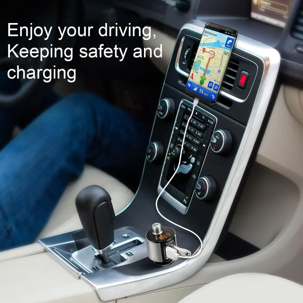 Fimilef Bluetooth fm-передатчик автомобильное зарядное устройство комплект аудио адаптер радио приемник беспроводной музыкальный модулятор с громкой связью