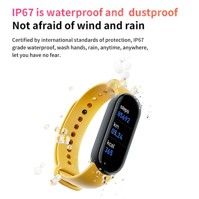

M6 Smart Watches Men Women Smart Band Sport Fitness Pedometer Bluetooth-compatible Connection Smart Bracelet with USB Charging