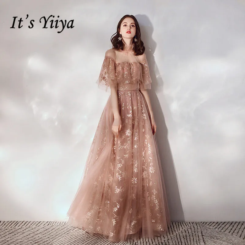 Женское вечернее платье It's Yiiya однотонное длинное трапеция с короткими