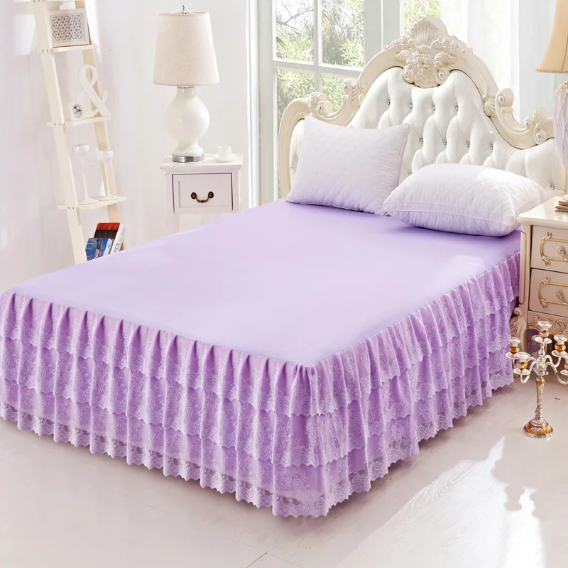 

Bed Skirt Non-slip Fitted Sheet Cover Bedspread Chiffon Bed Sheet for Wedding Decoration Bed Cover with Elastic Band