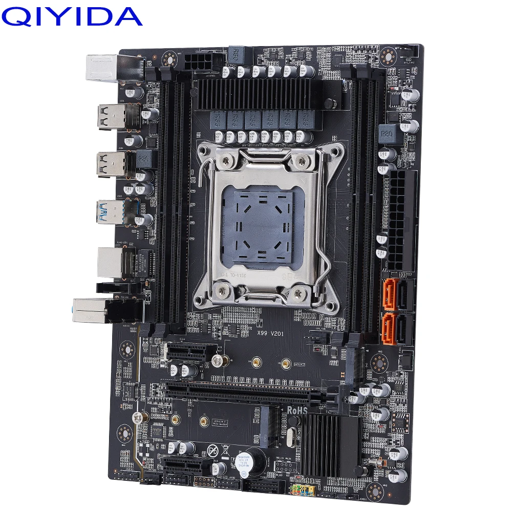 X99 материнская плата LGA2011 3 V3 V4 с двойным M.2 NVME слотом Поддержка четырех каналов DDR4