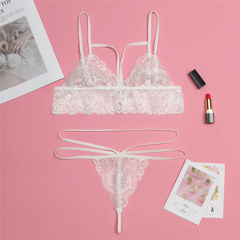 Сексуальное женское кружевное белье новый женский однотонный белый кружевной
