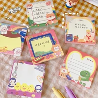korean ins cartoon cute animals colorful memo pad 100 sheets student note kawaii stationery creative message paper to do list