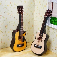 new 112 scale dollhouse miniature guitar ukulele accessories instrument diy part for decor kids gift wood craft ornaments