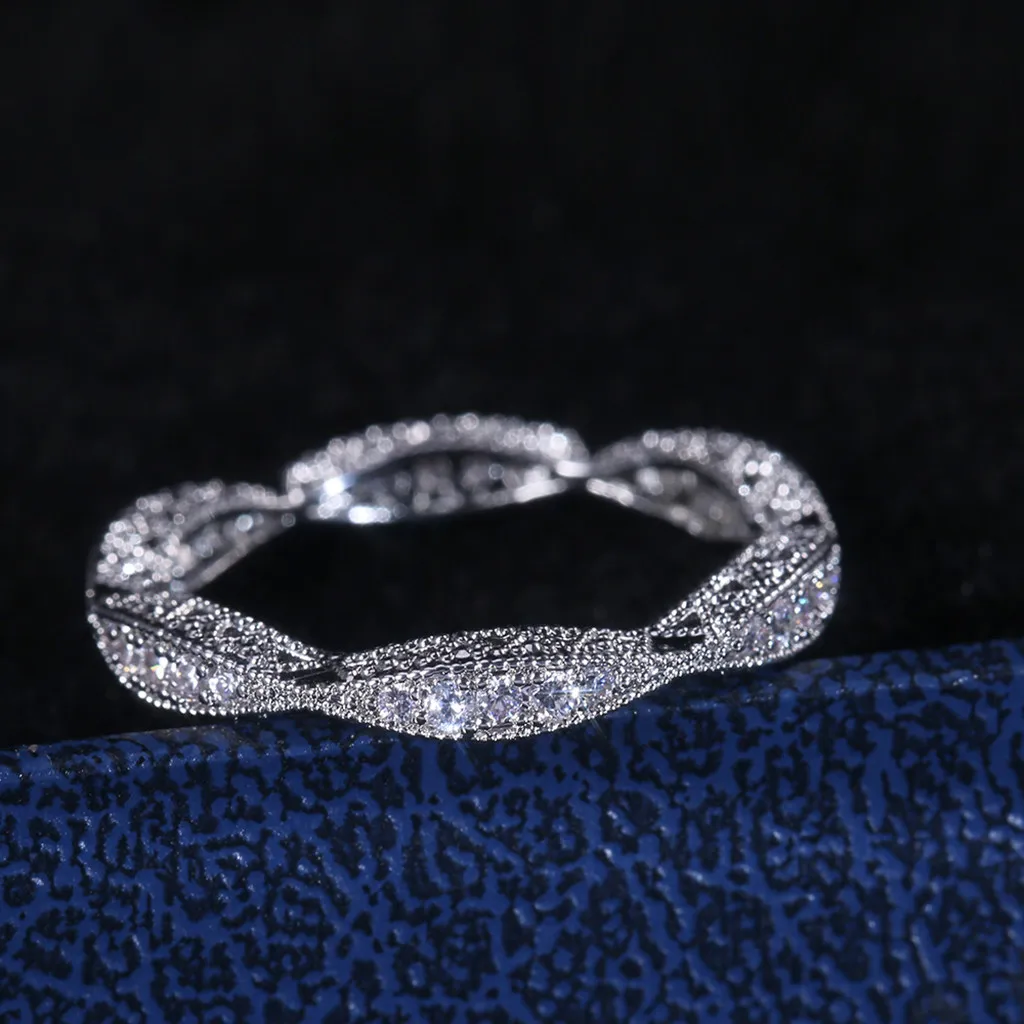 Модные женские серебряные кольца обручальное кольцо с круглой белой огранкой