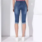 Для женщин с высокой талией летнее платье размера плюс Caprisобтягивающие джинсы женские шорты с прорехами для маленьких женские стрейч по колено джинсовые шорты брюки для девочек