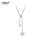 Женское колье с римскими цифрами Lokaer, кольцо и сердце из нержавеющей стали, модное очаровательное колье-чокер с ракушкой, N19048