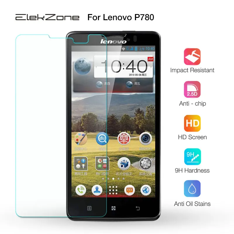 Закаленное стекло с нанопокрытием 9h для экрана телефона пленка HD lenovo P780 2.5D
