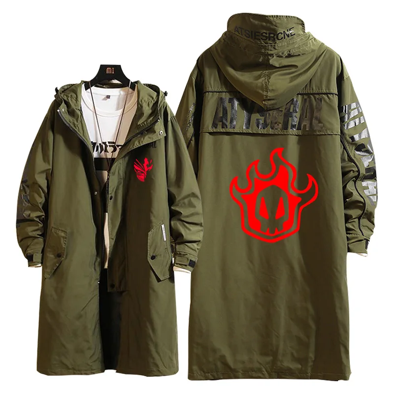 

Fighting Hot Blood Cartoon BLEACH Cosplay Print UNISEX Hoodie New Popular Overcoat Wind Casual Zipper Jacket Hooded Long Coat