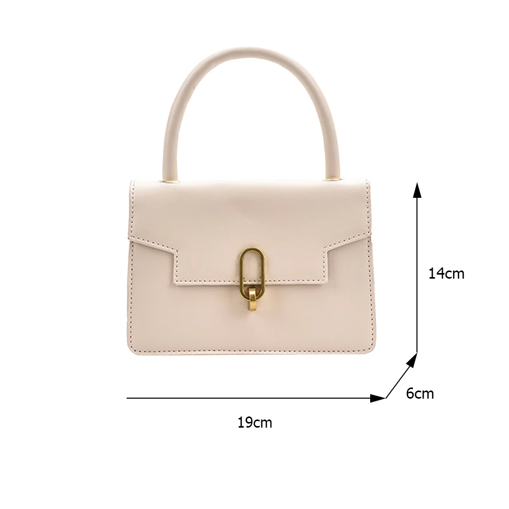 

Women Top-handle Small Square Handbags PU Leather Shoulder Crossbody Bags Solid Color Lock Buckle Casual Fashion Travel Totes