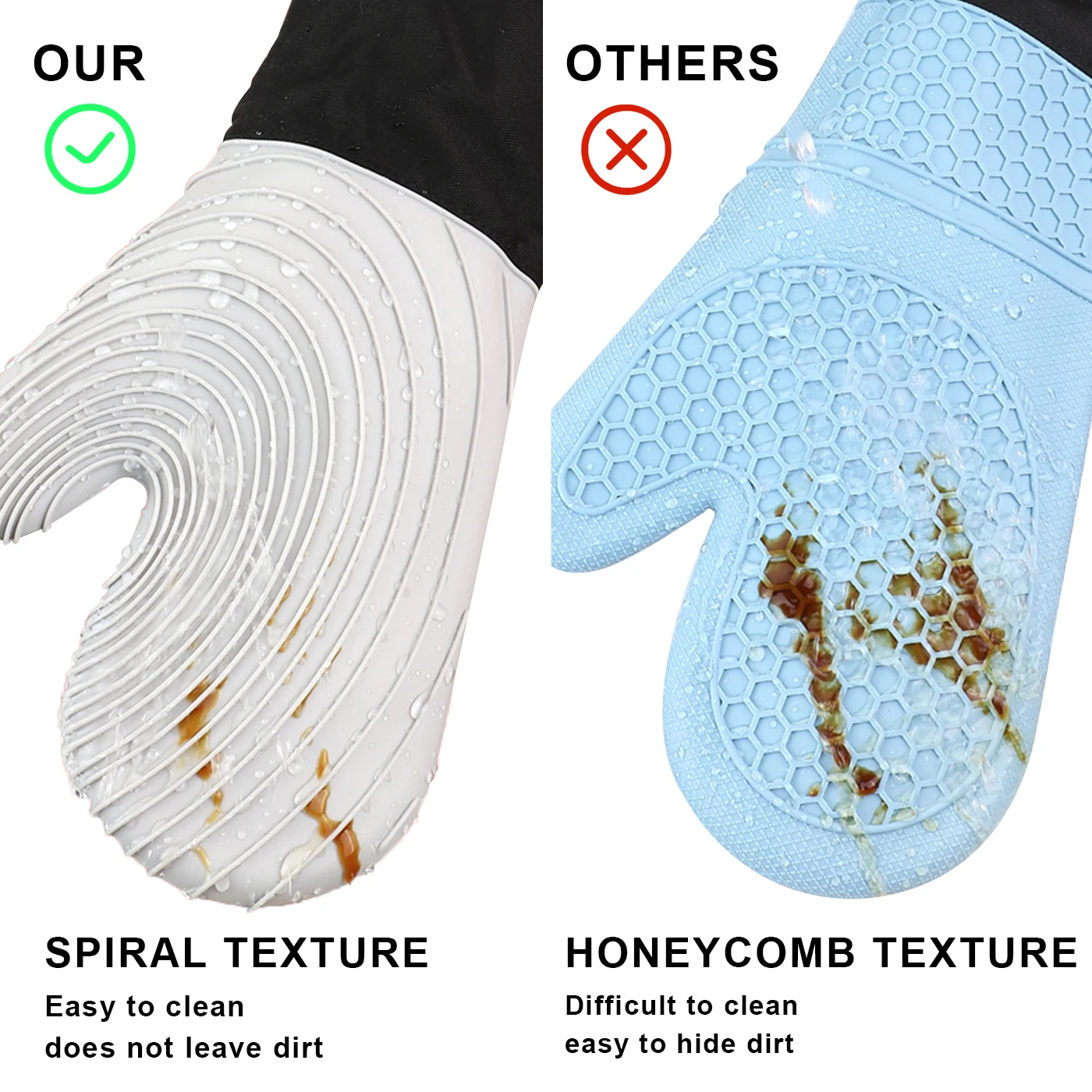 1 пара силиконовые перчатки для духовки и барбекю |