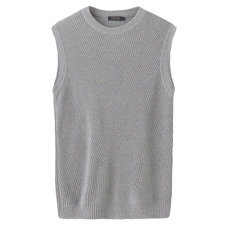 Autumn Sleeveless Sweater Vest Men's O Neck Crew Neck Knitted Woolen Vest-Style Korean-style-Men'S Wear Yarn Waistcoat Thick