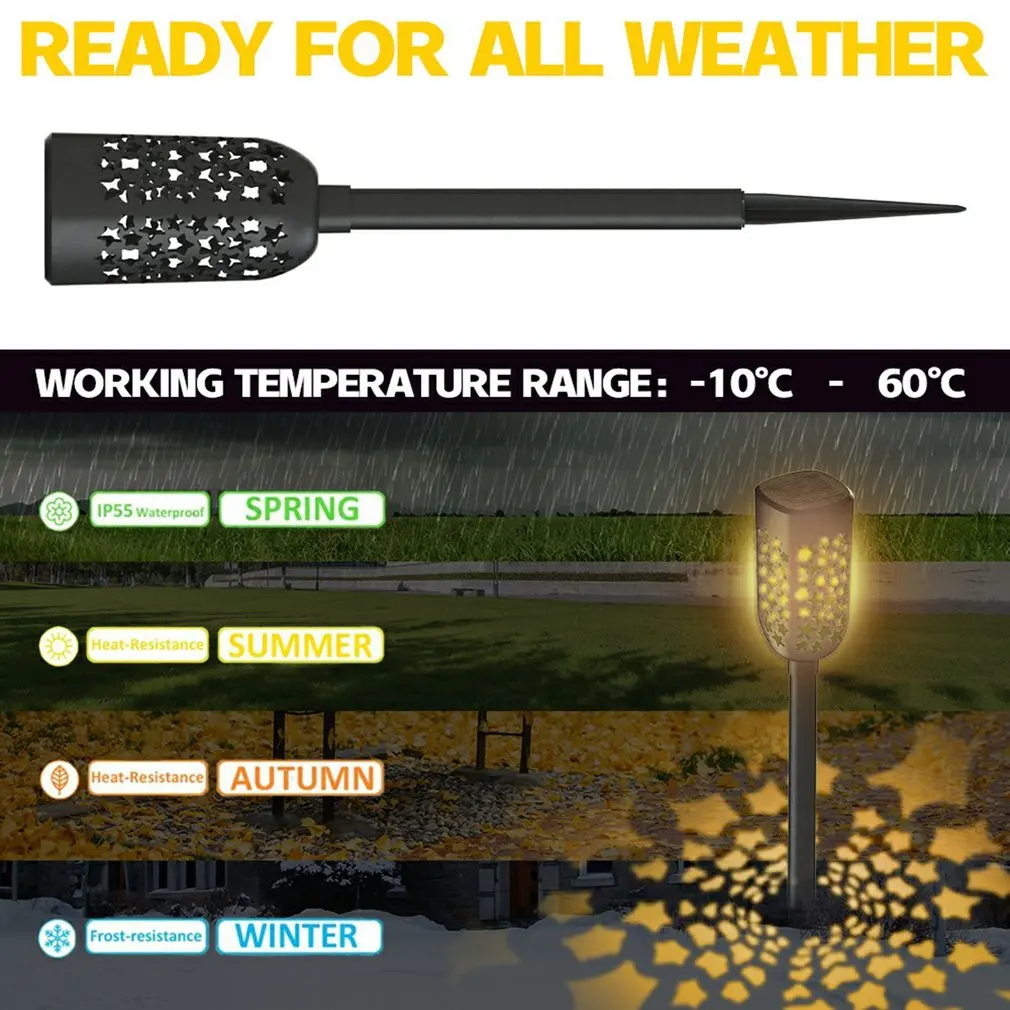 

6 PCS Solar Garden Lights Star Lights Waterproof Stake Lights LED Solar Powered Light Lantern Decoration Lighting For Landscape