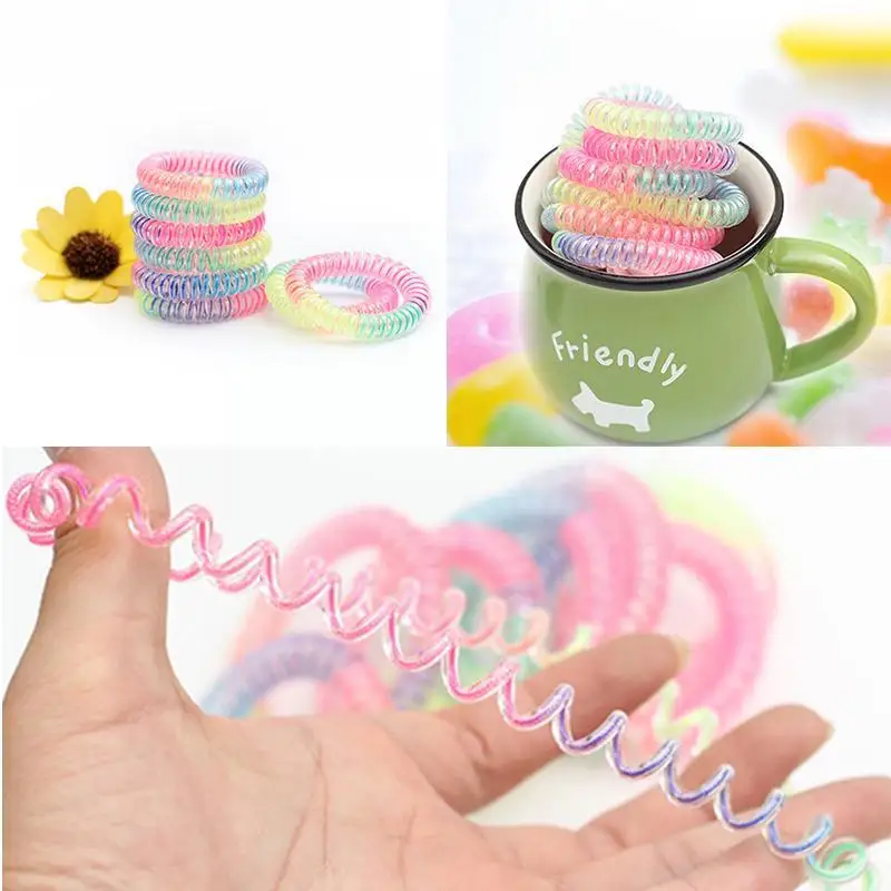 

1pcs Hair Ring Rope Ponytail Holder Elastic Candy Mix Telephone Random) Band (color Line G9o2 X6j4