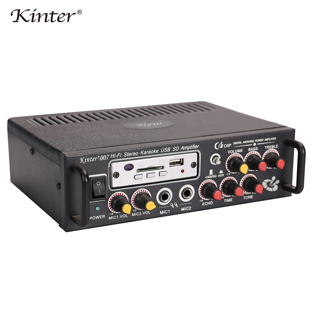 Kinter-007 аудио усилитель Hi-Fi стерео звук с USB SD микрофонным входом бас ВЧ эхо тон Контроль питания 220 В дома