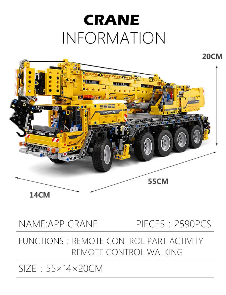 Technic series 42009 мощность двигателя передвижной подъемный кран Mk II модель автомобиля строительные блоки кирпичи 20004 игрушка детский Рождественский подарок