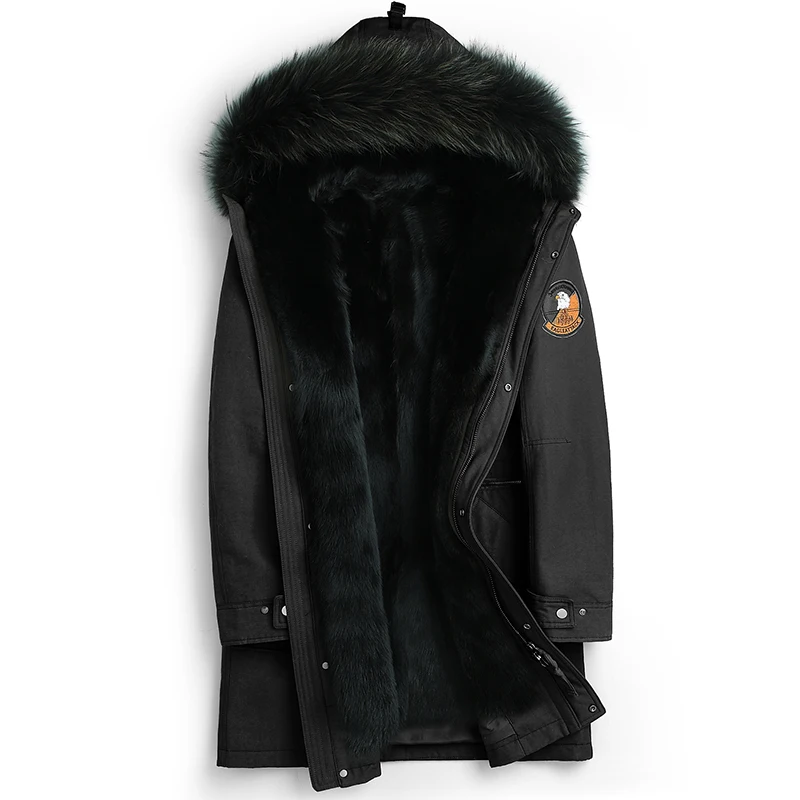 

Coat Real Fur Natural Mink Fur Liner Raccoon Fur Collar Parka Jacket Men Casual Warm Parkas Plus Size 5XL Jacket