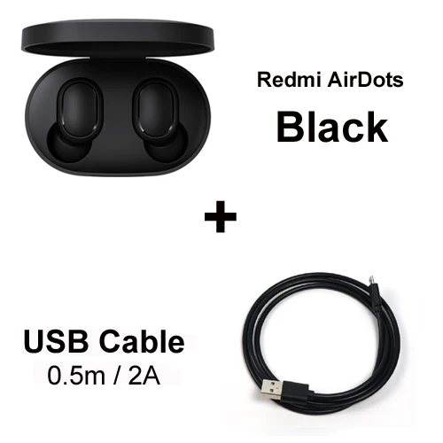 Add Cable Xiaomi Redmi Airdots Xiaomi TWS стерео беспроводные наушники управление голосом Bluetooth 5,0 контроль шумоподавления - Цвет: Add Cable